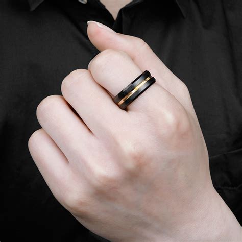 Black Tungsten ring for index finger and middle finger