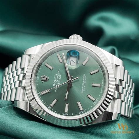 Rolex Datejust Mint Green Fluted Bezel Jubilee Allwatchmarket