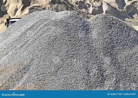 pile  gravel stock photo image  gray warehouse