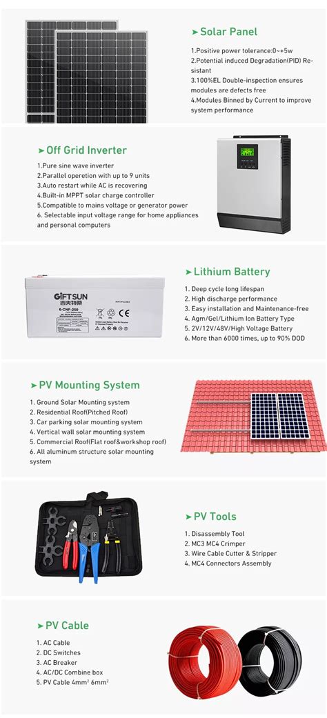 Complete Solar System Kit Off Grid 5kw 6kw 8kw 10kw 15kw 20kw 30kw