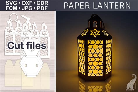 3d Oriental Paper Lantern Svg Template Illustration Par 3d Studio