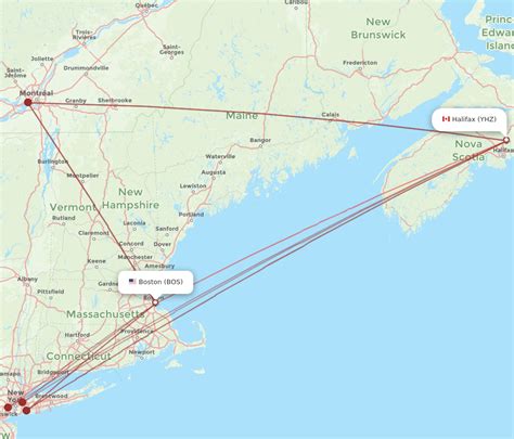 All Flight Routes From Boston To Halifax Bos To Yhz Flight Routes