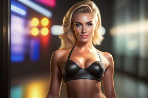 Premium Photo A Beautiful Sensual Blonde In A Studio Photo Shoot Generative AI