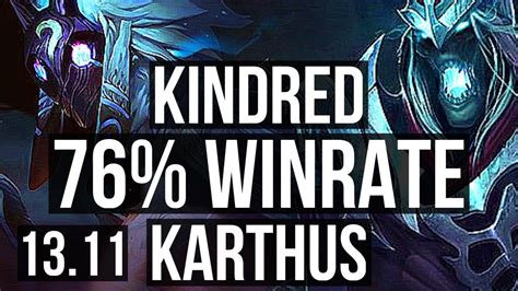 KINDRED Vs KARTHUS JNG 76 Winrate 11 1 8 Legendary KR Master