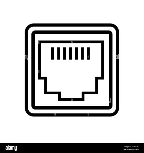 Lan Network Port Icon On White Background Flat Style Local Area