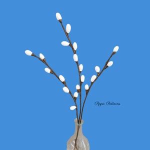Pussy Willow Crochet Pattern Photo Tutorial Easter Garden House Plant