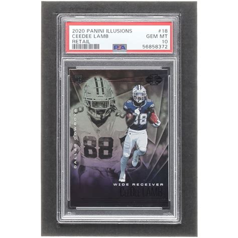 CeeDee Lamb 2020 Panini Illusions Retail 18 RC PSA 10 Pristine Auction