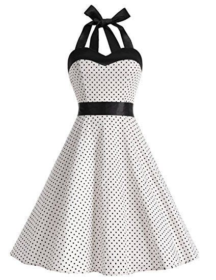 Dresstells Damen Er Jahre Kleid Vintage Cocktailkleid Neckholder