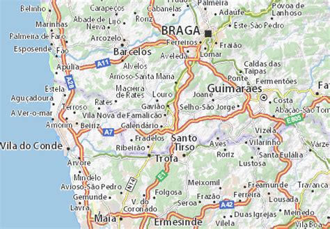 Map of Vila Nova de Famalicão - Michelin Vila Nova de Famalicão map ...