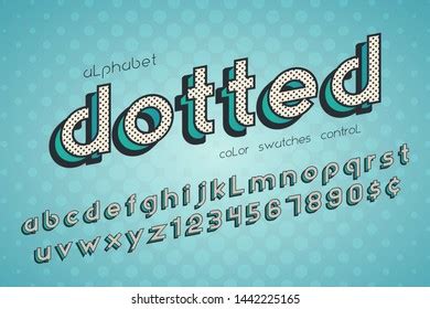 Font Dotted Design Alphabet Letters Numbers Stock Vector (Royalty Free ...