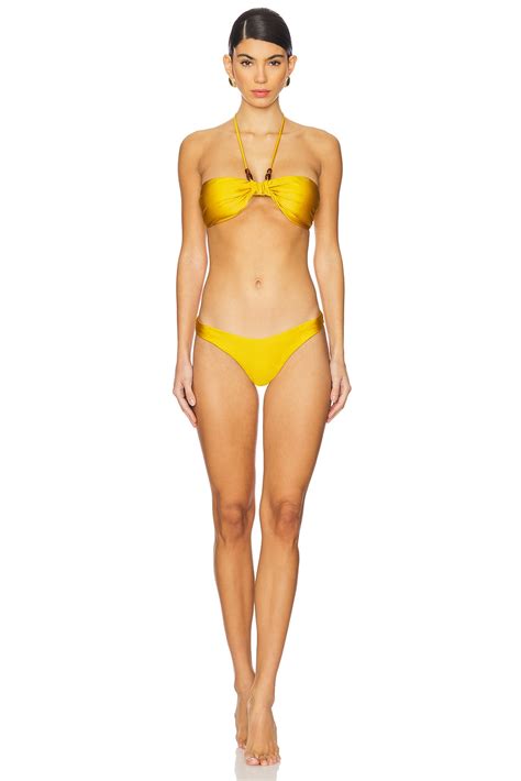 Zimmermann Wylie Halter Bikini In Mustard REVOLVE