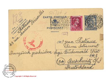 Ww Concentration Camp Kl Original Items Postcard Sent To Prisoner In