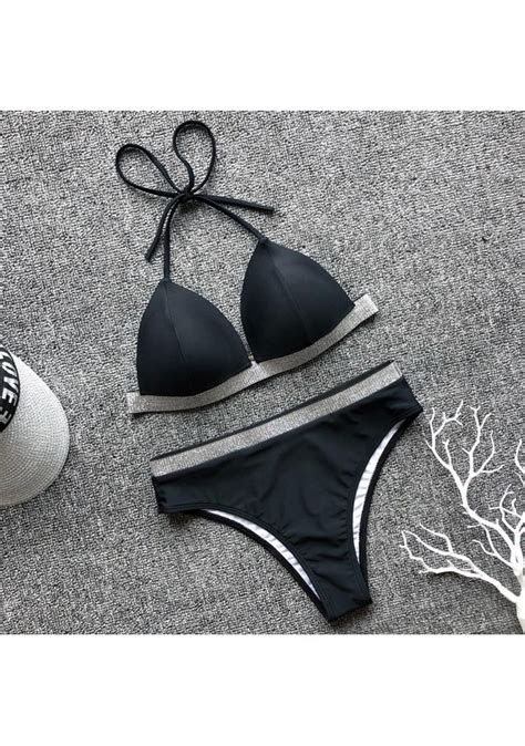 Y Ksek Bel Bikini Nav Mayo Kad N Mayo Kad N Y Z C Mikro Bikini Set Parlayan Biquini Siyah S