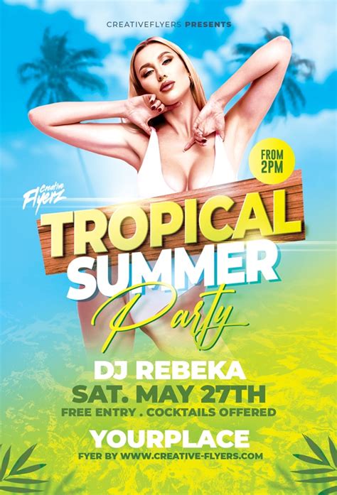 Tropical Summer Party Flyer Psd Creative Flyers