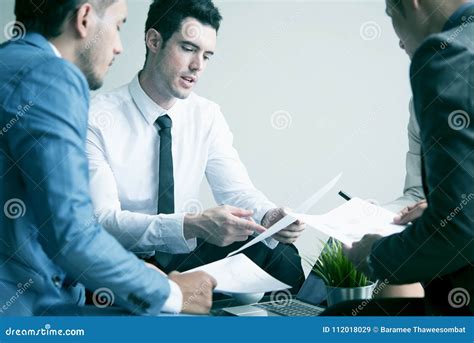 Businessman Discussion Conference People Sitting Discuss Stock Image