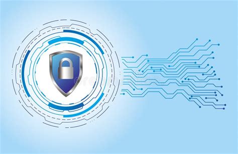 Cyber Security Concept Lock Symbol Point Connecting Network On Blue