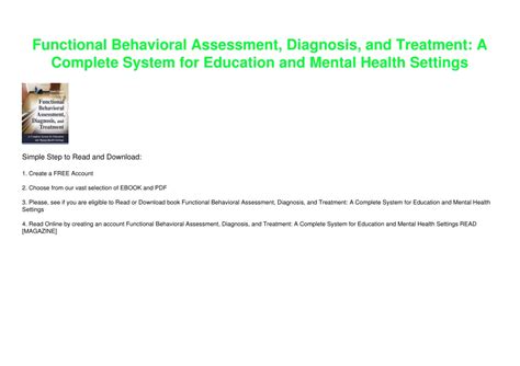 Ppt ⚡download Pdf ⚡ Functional Behavioral Assessment Diagnosis And Treatment A C