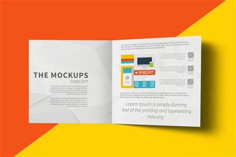 Square Bi Fold Brochure Mockups MasterBundles