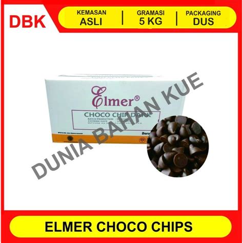 Jual CHOCOCHIPS DARK ELMER 5 KG 1 DUS 2 BOX COKLAT CHIP CHOCO