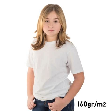 Camiseta Infantil Para Sublimar 100 Poliester Blanco De 160gr