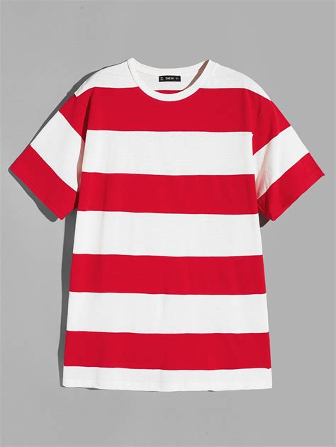 Men Two Tone Wide Stripe T Shirt Shirts Stripe Tshirt Mens Tshirts