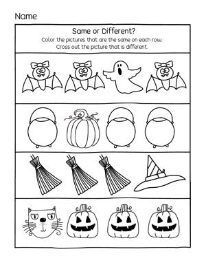 Free Halloween Theme activities for preschool homeschool kids