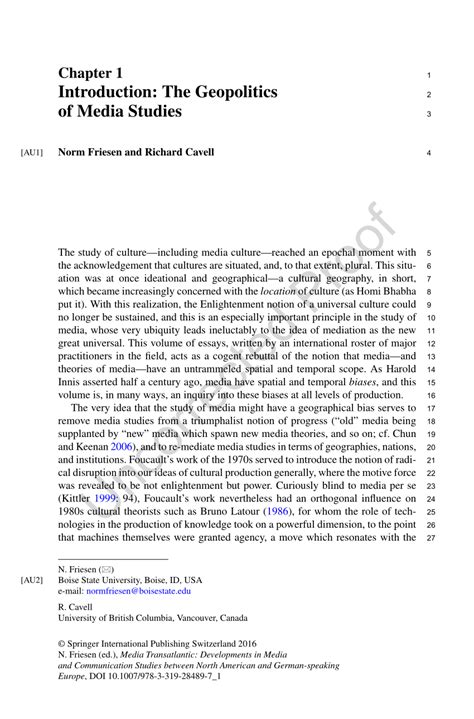 Pdf Introduction The Geopolitics Of Media Studies