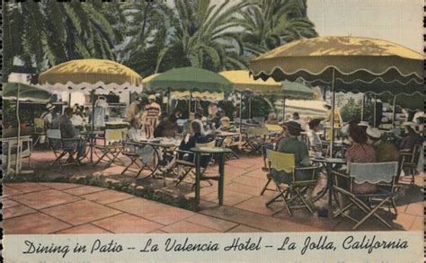 Dining In Patio, La Valencia Hotel La Jolla, CA Postcard