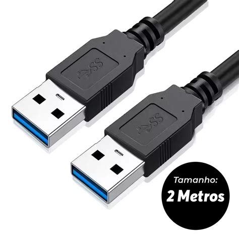 Cabo Usb Macho X Macho - Cabo USB 3.0 5Gbps Macho x Macho 2 metros Duplo USB Blindado - Chroma ...