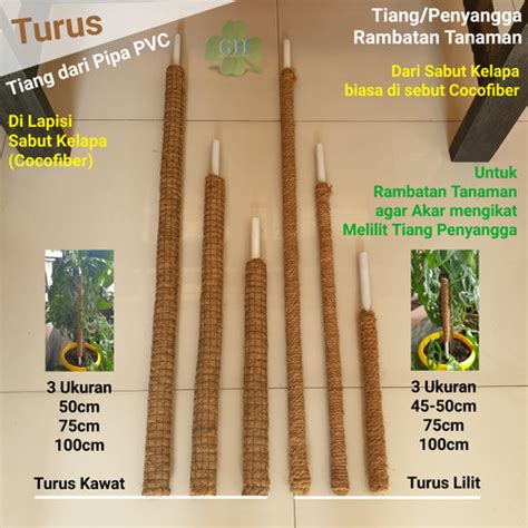 Jual Turus Tiang Penyangga Rambatan Tanaman Sabut Kelapa Cocofiber