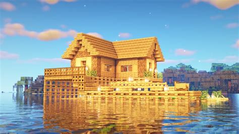 Minecraft: How To Build a Survival Stilt Houses on water Minecraft Map