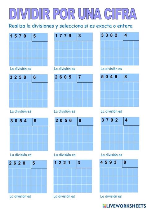 Ejercicio Interactivo De Divisiones De Dos Cifras 1 Images