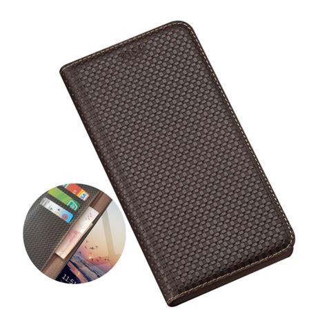 Funda Tipo Libro De Cartera De Cuero Genuino Con Tarjetero Para Huawei