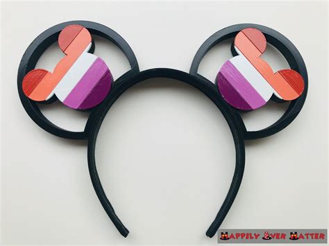 Lesbian Pride Flag Mickey 3D Printed LGBTQIA Mickey Mouse Ears