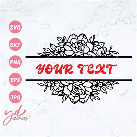 Split Monogram Svg Floral Monogram Svg Flowers Floral - Etsy