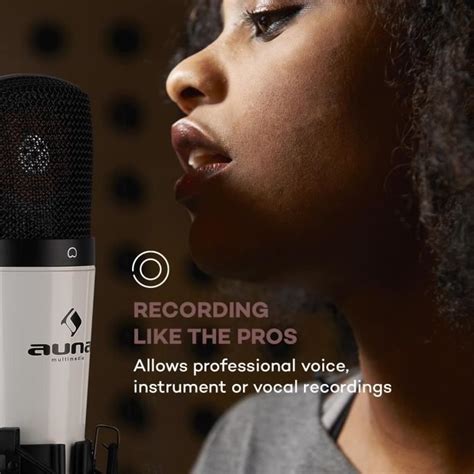 Auna MIC 920 USB V5 Set micro de studio à condensateur cardioïde bras