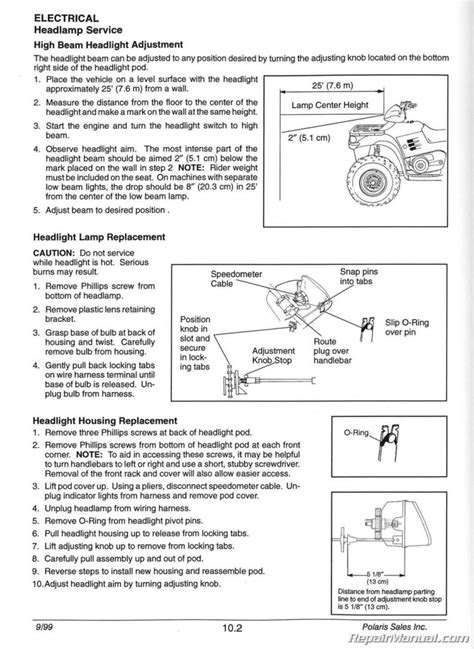 1996 2000 Polaris Sportsman 335 500 Atv Service Manual