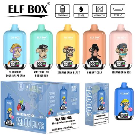 Original Elf Box Digital 12000 Puffs Disposable Vape E Cigarettes 0 2