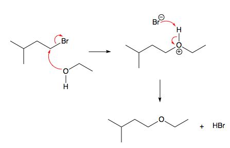 Propose a mechanism for the solvolysis reaction of 1-bromo-3-methylbutane in ethanol. | Study.com