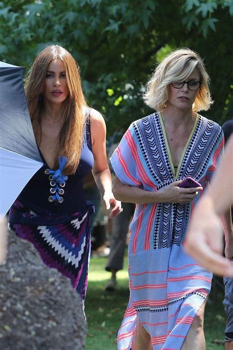 JULIE BOWEN and SOFIA VERGARA on the Set of Modern Family in Brentwood