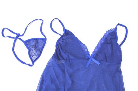 Women Sexy Long Lace See Through Nightie Dress Panties Set Blue Lingerie New Ebay
