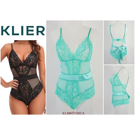 Jual Bodysuit Lingerie Sexy Wanita KLIER Tanpa Kawat Tanpa Busa Full Cup Bahan Mesh Transparan