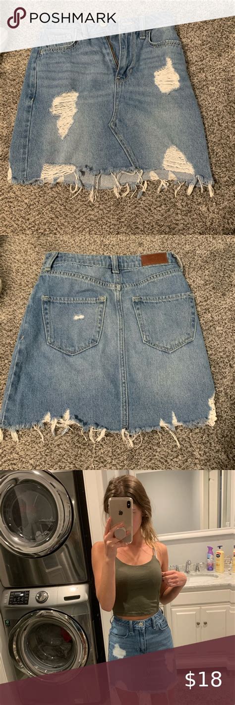 Hollister Ultra High Rise Skirt Denim W23 High Rise Skirt Hollister