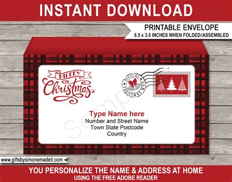 Merry Christmas Envelope Template | Hand Delivered Christmas Mail