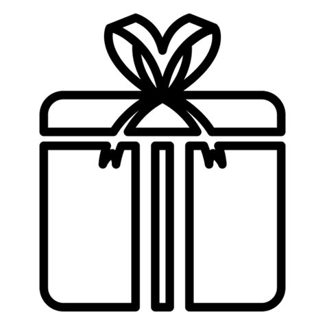 Dise O Png Y Svg De Icono De L Nea De Caja De Regalo Para Camisetas