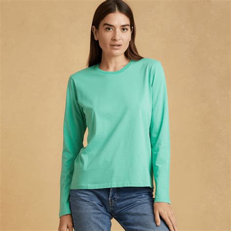 Womens Long Sleeve Crew Neck Classic T Shirt The Classic T Shirt Company