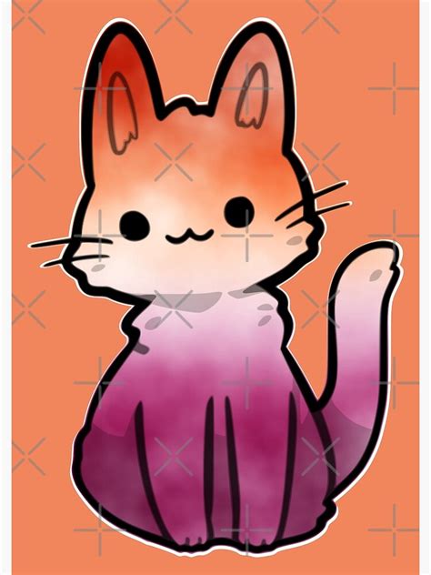 Lesbian Watercolour Cat Subtle Abstract Pride Flag Sapphic Poster For Sale By Cashewdays