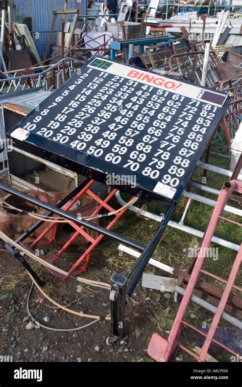 Old Discarded Bingo Display In A Junk Yard Stock Photo Alamy