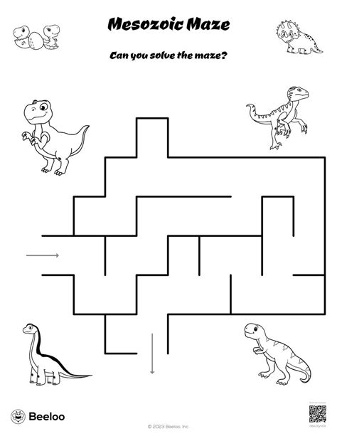 Mesozoic Maze • Beeloo Printable Crafts for Kids (06AJEjmOX)