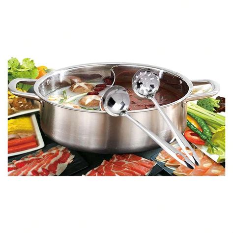 Dual Sided Stainless Steel Shabu Shabu Hot Pot With Glass Lid Cm Shein Usa